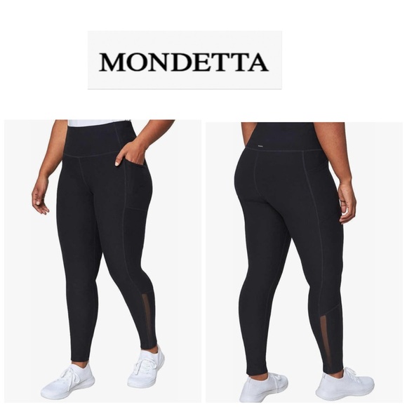 Mondetta Women's Black High Waist Side pockets Leggings XL - Picture 1 of 11